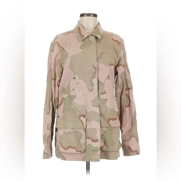 Anthropologie Pink and Green Camo Utility Jacket - Picture 5 of 9